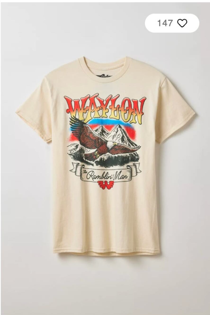 Urban Outfitters Waylon Jennings Graphic Tee Shirt Medium NEW